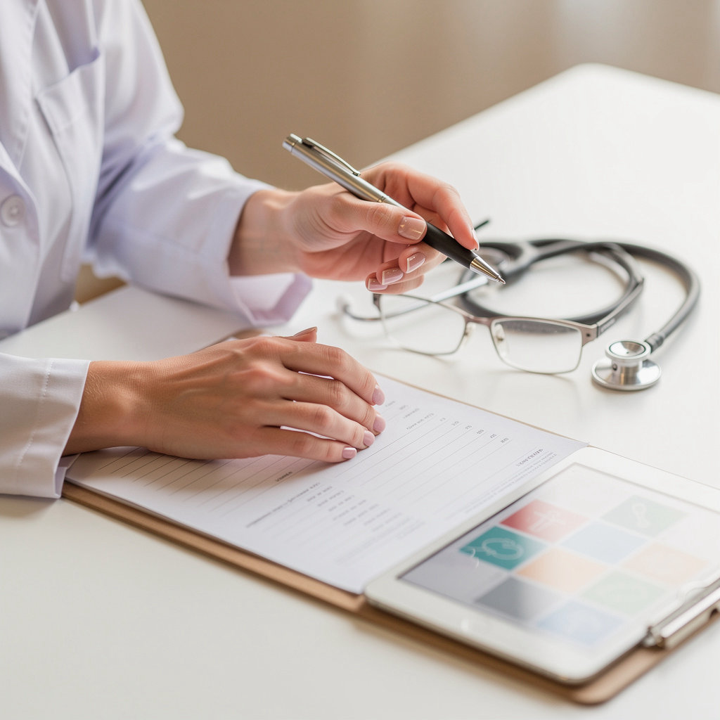 Shaula Hijazi, NP guiding a patient through a compassionate and clear healthcare journey in Santa Barbara